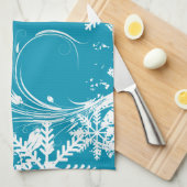 Blue Winter Meadow - Prettige feestdagen Theedoek (Quarter Fold)
