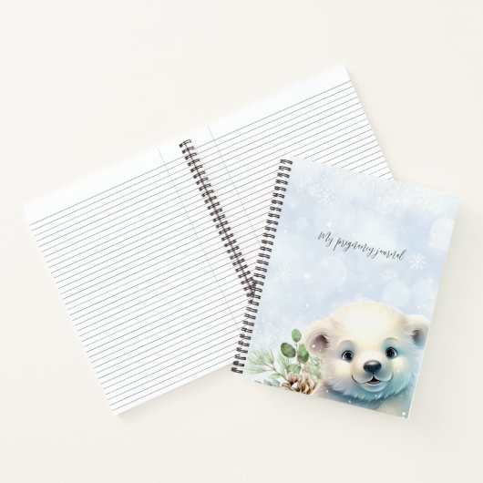 Blue Winter Mijn Zwangerschap Schattige Polar Beer Notitieboek (Binnen)