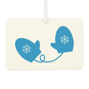 Blue Winter Mittens Snowflake Auto Luchtverfrisser