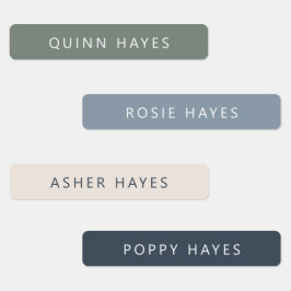 Blue Winter Name Labels