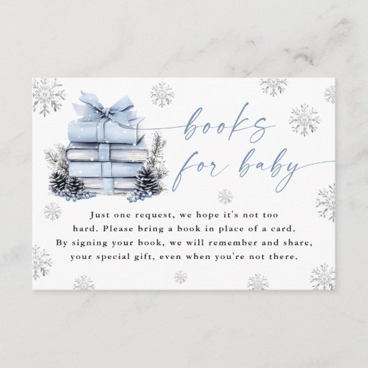 Blue Winter New Chapter Begins Books For Baby Card Informatiekaartje (Voorkant)
