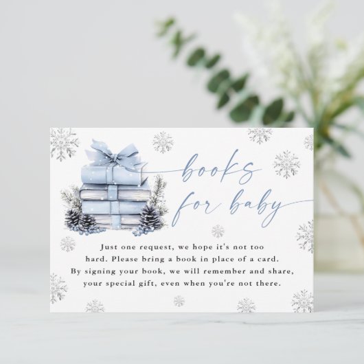 Blue Winter New Chapter Begins Books For Baby Card Informatiekaartje (Staand voorkant)