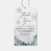 Blue Winter ONEderland Boy 1st Birthday Cadeaulabel (Voorkant)