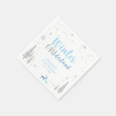 Blue Winter Onederland Boy 1st Birthday Party Servet (Hoek)