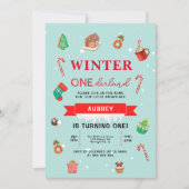 Blue Winter Onederland Eerste uitnodiging op zater (Voorkant)