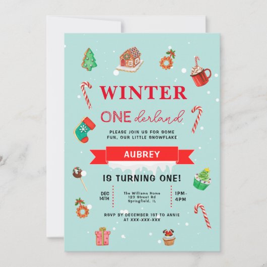 Blue Winter Onederland Eerste uitnodiging op zater (Voorkant)