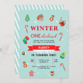 Blue Winter Onederland Eerste uitnodiging op zater (Voorkant / Achterkant)