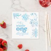 Blue Winter Onederland Party Napkins Servet (Insitu)