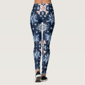 Blue Winter Pattern Leggings (Achterkant)