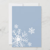 Blue Winter Penguin Baby shower Invitation Kaart (Achterkant)