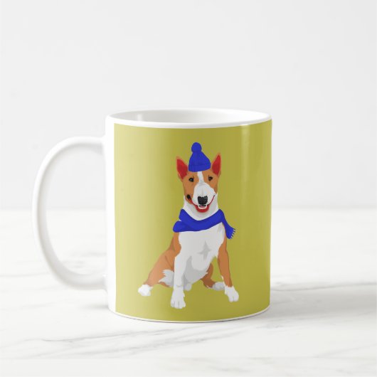 Blue Winter Pet and Shawl Miniature Bull Terrier Koffiemok (Links)