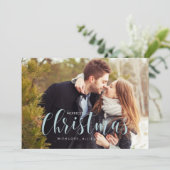 Blue Winter Pines Photo Greeting Kaart (Staand voorkant)