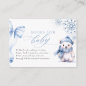 Blue Winter Polar Bear Books for Baby Card Informatiekaartje (Voorkant)
