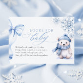 Blue Winter Polar Bear Books for Baby Card Informatiekaartje