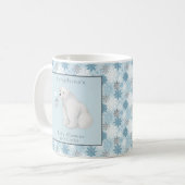 Blue Winter Polar Beer Baby shower Gift Koffiemok (Voorkant links)