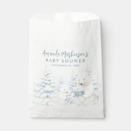 Blue Winter Polar Beer Waterverf Baby shower Bedankzakje