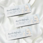 Blue Winter Polar Beer Waterverf Baby shower Etiket