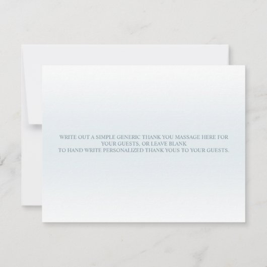 Blue Winter Polar Beer Waterverf Baby shower Flat Bedankkaart (Achterkant)