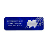 Blue Winter Pomeranian Return Address Etiket (Voorkant)