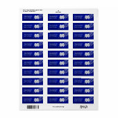 Blue Winter Pomeranian Return Address Etiket (Full Sheet)