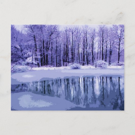 Blue Winter Pond Briefkaart (Voorkant)