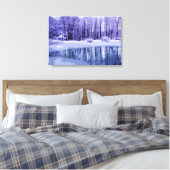Blue Winter Pond Canvas Afdruk (Insitu (Slaapkamer))