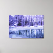 Blue Winter Pond Canvas Afdruk (Voorkant)