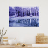 Blue Winter Pond Poster (Keuken)