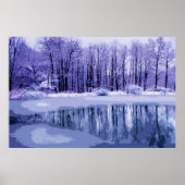 Blue Winter Pond Poster (Voorkant)
