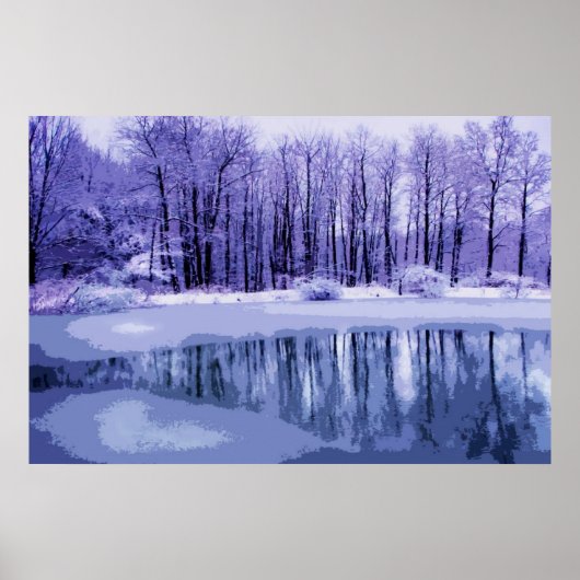 Blue Winter Pond Poster (Voorkant)