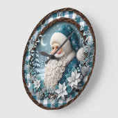 Blue Winter Santa Poinsettia Grote Klok (Hoek)