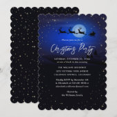 Blue Winter Scenery Christmas Party Kaart (Voorkant / Achterkant)