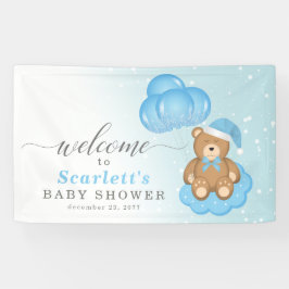 Blue Winter Sleepy Beer Baby shower Welkomstteken Spandoek
