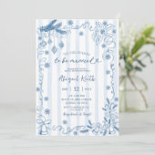 Blue Winter Snow in Love Bridal Shower Kaart (Staand voorkant)