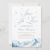 Blue Winter Snow In Love Bridal Shower Kaart (Voorkant)