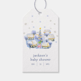 Blue Winter Snow It Take A Village Baby Shower  Cadeaulabel