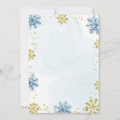 Blue Winter Snow Wereldbol Bundle of Joy Baby show Kaart (Achterkant)
