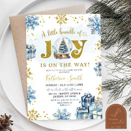 Blue Winter Snow Wereldbol Bundle of Joy Baby show Kaart