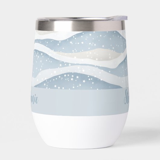 Blue Winter Snowfall Wave Personalized Pattern (Links)