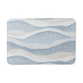 Blue Winter Snowfall Wave Personalized Pattern Badmat (Voorkant)