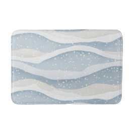 Blue Winter Snowfall Wave Personalized Pattern Badmat