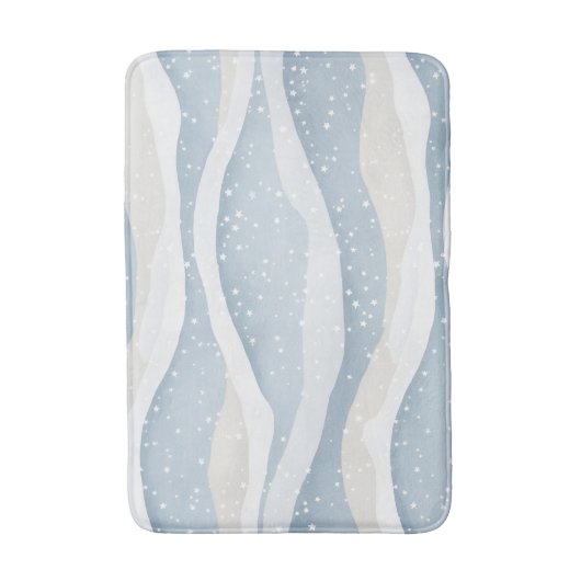 Blue Winter Snowfall Wave Personalized Pattern Badmat (Voorkant Verticaal)
