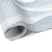 Blue Winter Snowfall Wave Personalized Pattern Cadeaupapier (Rol Hoek)
