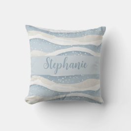 Blue Winter Snowfall Wave Personalized Pattern Kussen