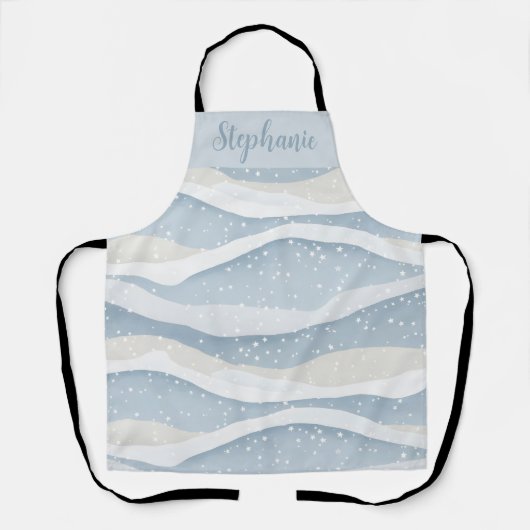 Blue Winter Snowfall Wave Personalized Pattern Schort (Voorkant)
