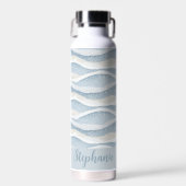 Blue Winter  Snowfall Wave Personalized Pattern Waterfles (Voorkant)