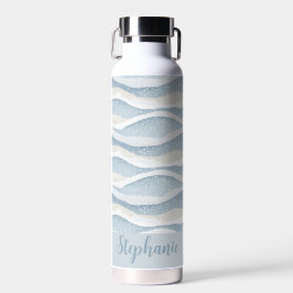 Blue Winter  Snowfall Wave Personalized Pattern Waterfles