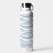 Blue Winter  Snowfall Wave Personalized Pattern Waterfles (Achterkant)
