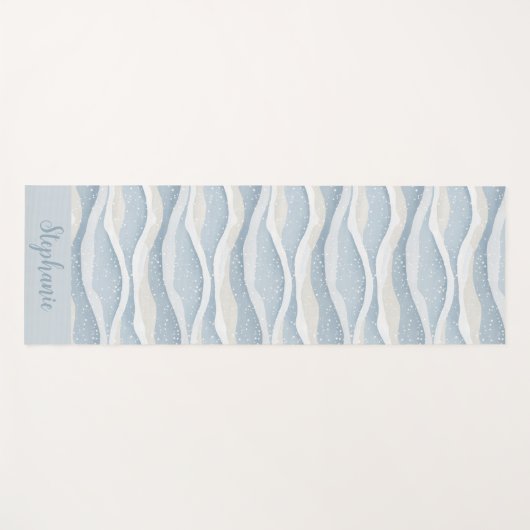 Blue Winter Snowfall Wave Personalized Pattern Yogamat (Voorkant (horizontaal))