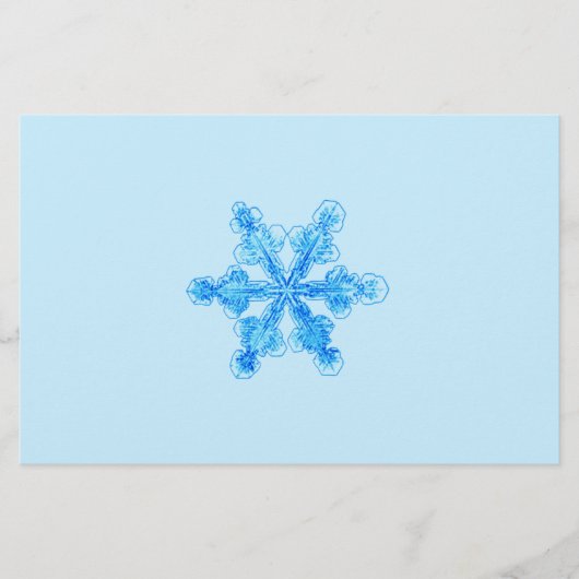 Blue Winter Snowflake Briefpapier (Voorkant)